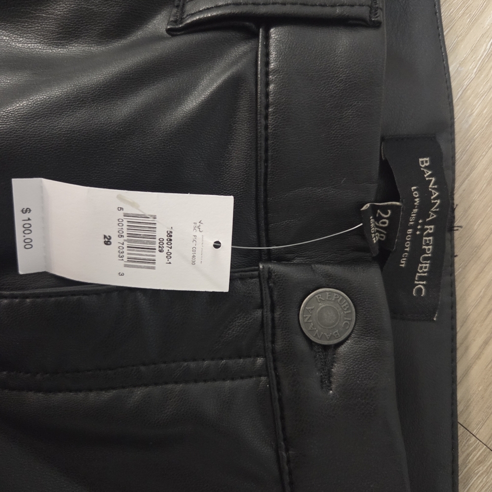 Banana Republic Jet Black Leather Trousers